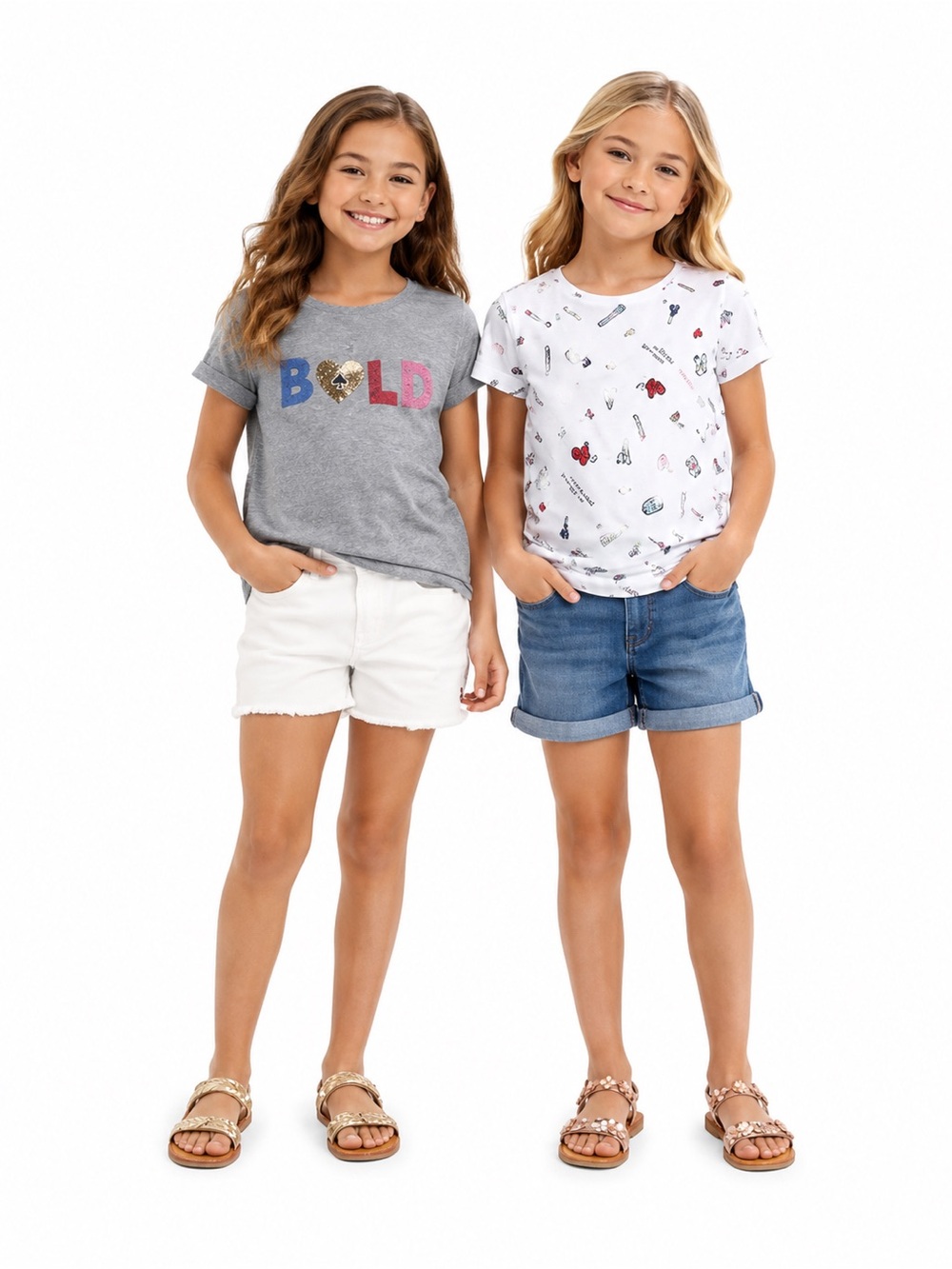 Kate Spade Gray and White Kids Tees
